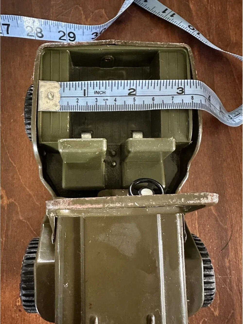 Vintage Tonka Pressed Steel Military Jeep Olive Green Toy Truck 9